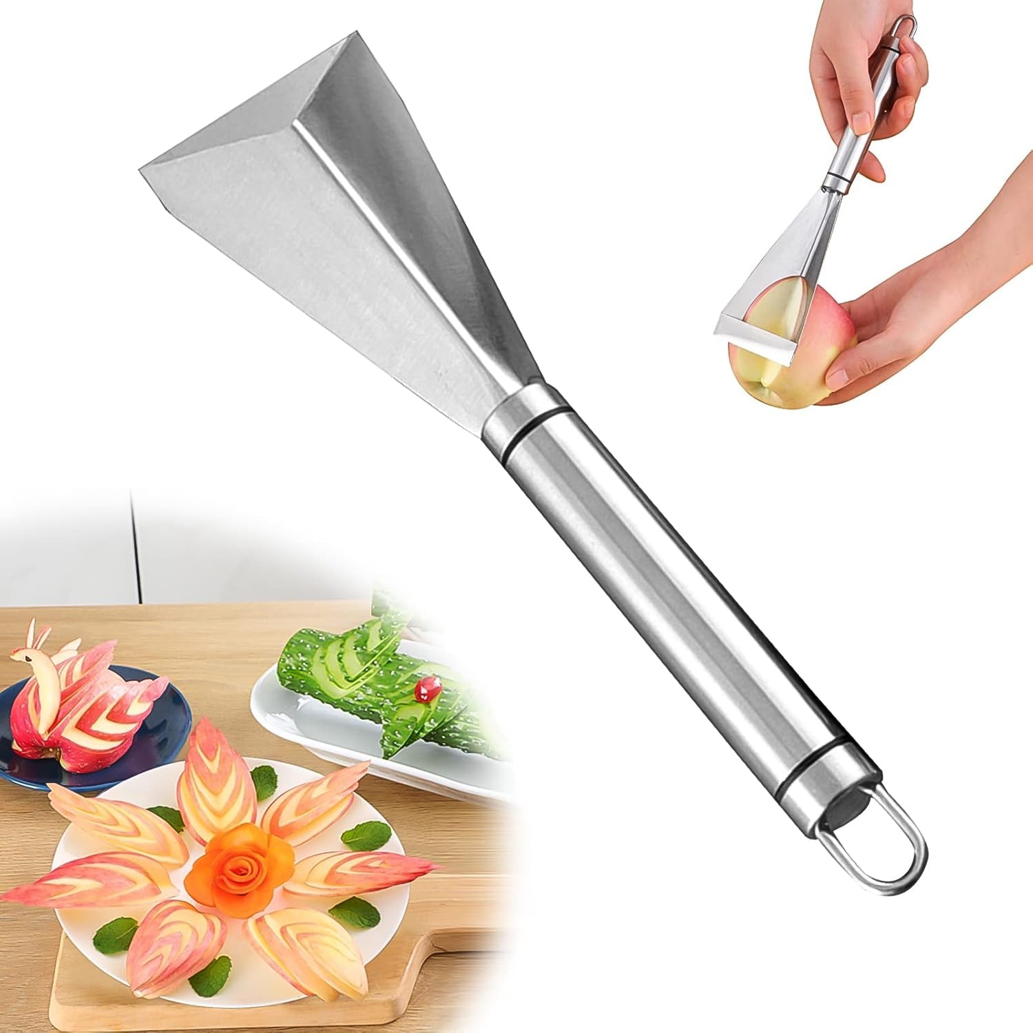 Stainless Steel Fruit Carving Knife - V Shape Channel Knife Tool Stainless Steel Fruit Carving Knife - V Shape Channel Knife Tool
